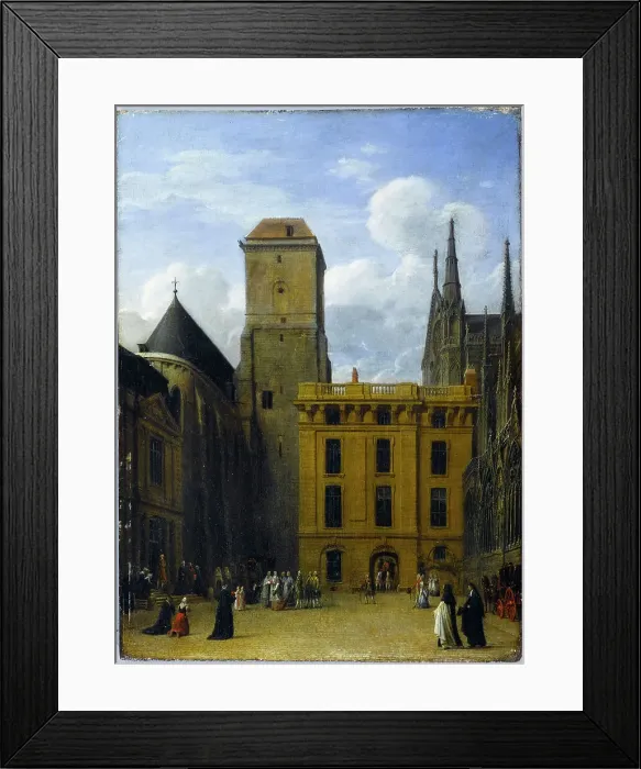 Framed Print : La cour de l'archevêché, 1771. Creator: Ecole Francaise Framed Print : La cour de l'archevêché, 1771. Creator: Ecole Francaise