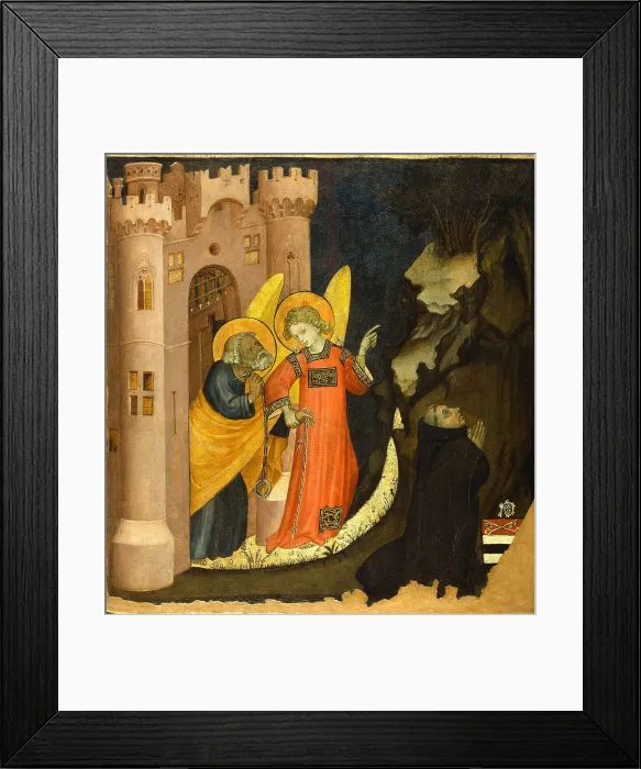 Framed Print : The Liberation of Saint Peter, 1410-1415. Creator: Jaquerio, Giacomo (ca 1375-1453) Framed Print : The Liberation of Saint Peter, 1410-1415. Creator: Jaquerio, Giacomo (ca 1375-1453)