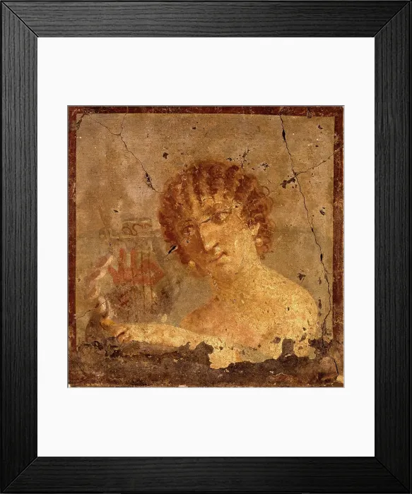 Framed Print : Young woman plucking the strings of a lyre, 1st century. Creator: Classical Antiquities Framed Print : Young woman plucking the strings of a lyre, 1st century. Creator: Classical Antiquities