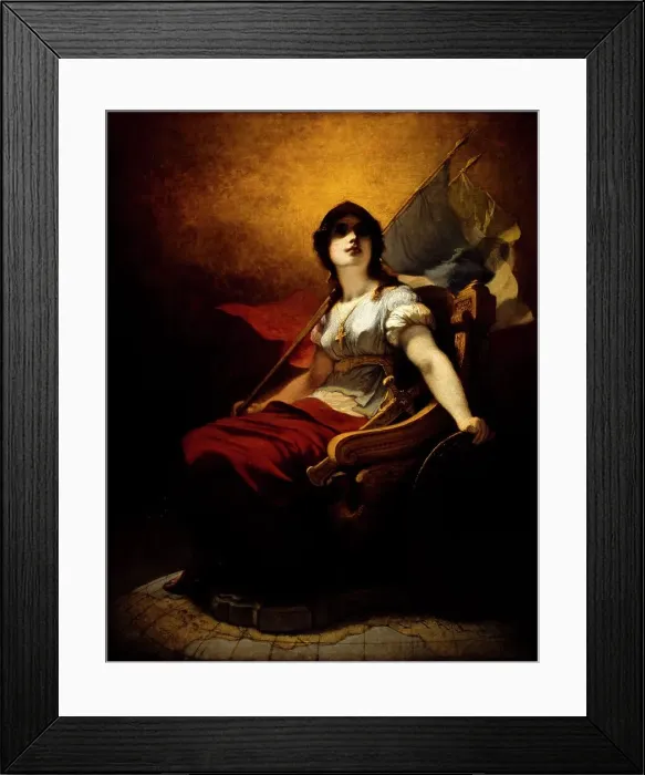 Framed Print : Allegory of the annexation of Savoy by France (1860), c1860. Creator: Emile-Charles Wattier Framed Print : Allegory of the annexation of Savoy by France (1860), c1860. Creator: Emile-Charles Wattier