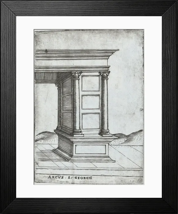 Framed Print : Arcus in Provincia, from a Series of Prints depicting (reconstructed) Build... Plate ca. 1530-1550. Creator: Master GA Framed Print : Arcus in Provincia, from a Series of Prints depicting (reconstructed) Build... Plate ca. 1530-1550. Creator: Master GA