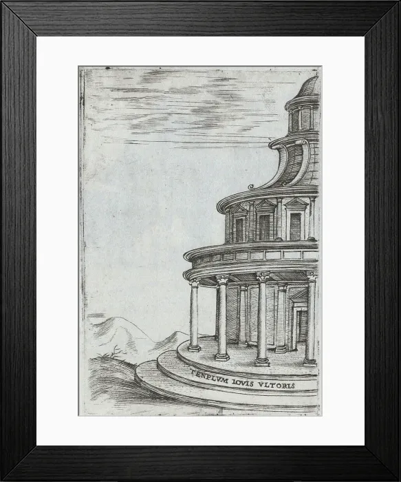 Framed Print : Teatrum Bordeos [Transitorium Caesaris in later editions], from a Series of... Plate ca. 1530-1550. Creator: Master GA