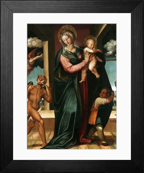 Framed Print : The Madonna of Perpetual Help, 1538-1540. Creator: Cardisco, Marco (c. 1486-c. 1542) Framed Print : The Madonna of Perpetual Help, 1538-1540. Creator: Cardisco, Marco (c. 1486-c. 1542)