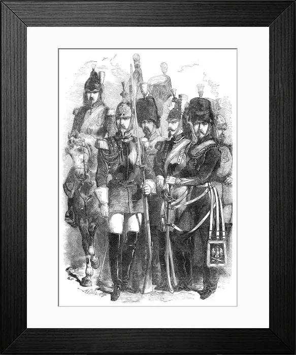 Framed Print : Cavalry of the French Imperial Guard, 1854. Creator: Unknown Framed Print : Cavalry of the French Imperial Guard, 1854. Creator: Unknown