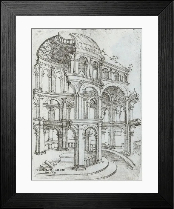 Framed Print : Templum Isaiae Prophetae, from a Series of Prints depicting (reconstructed)... Plate ca. 1530-1550. Creator: Master GA Framed Print : Templum Isaiae Prophetae, from a Series of Prints depicting (reconstructed)... Plate ca. 1530-1550. Creator: Master GA