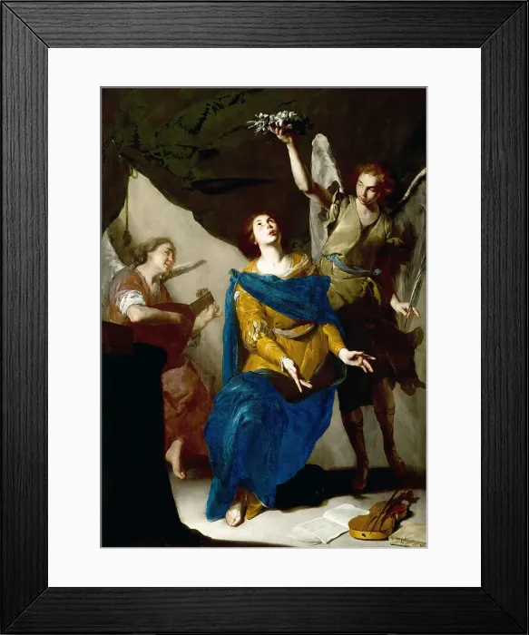 Framed Print : The Ecstasy of Saint Cecilia, 1645. Creator: Cavallino, Bernardo (1616-1656) Framed Print : The Ecstasy of Saint Cecilia, 1645. Creator: Cavallino, Bernardo (1616-1656)