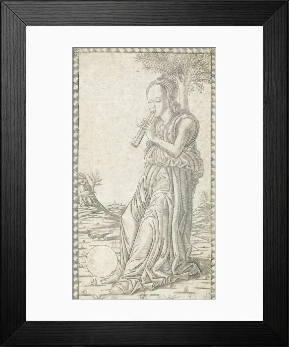 Framed Print : Euterpe (Euterpe XVIII), ca. 1465-67. Creator: Master of the E-Series Tarocchi Framed Print : Euterpe (Euterpe XVIII), ca. 1465-67. Creator: Master of the E-Series Tarocchi