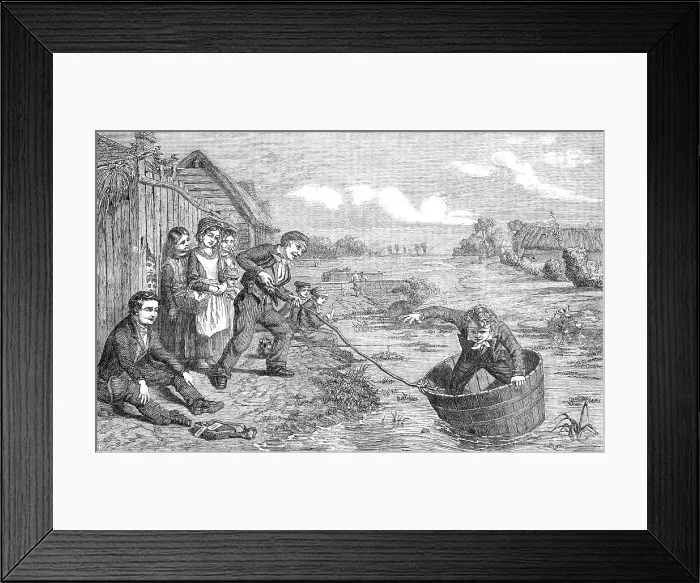 Framed Print : The Launch - painted by G. Smith, 1854. Creator: Unknown. The Launch - painted by G. Smith, 1854. Creator: Unknown Framed Print : The Launch - painted by G. Smith, 1854. Creator: Unknown. The Launch - painted by G. Smith, 1854. Creator: Unknown