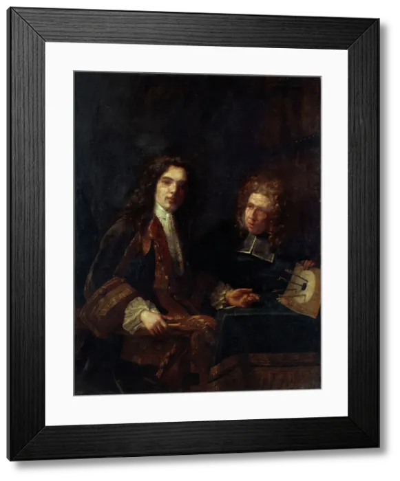 Framed Print : Portrait d'un maître et de son élève, c1700. Creator: Ecole Francaise Framed Print : Portrait d'un maître et de son élève, c1700. Creator: Ecole Francaise