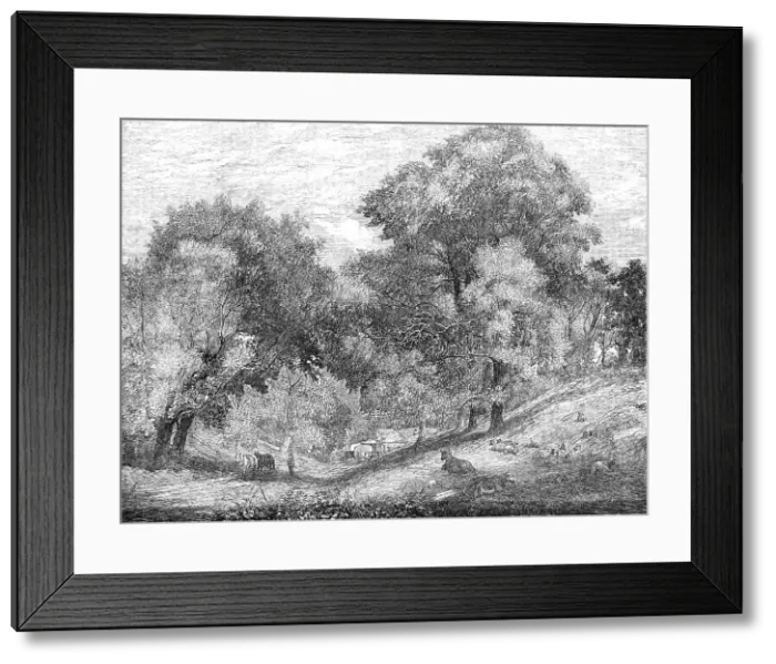 Framed Print : An Old English Homestead - painted by R. Redgrave, R.A. 1854. Creator: Unknown. An Old English Homestead - painted by R. Redgrave, R.A. 1854. Creator: Unknown Framed Print : An Old English Homestead - painted by R. Redgrave, R.A. 1854. Creator: Unknown. An Old English Homestead - painted by R. Redgrave, R.A. 1854. Creator: Unknown
