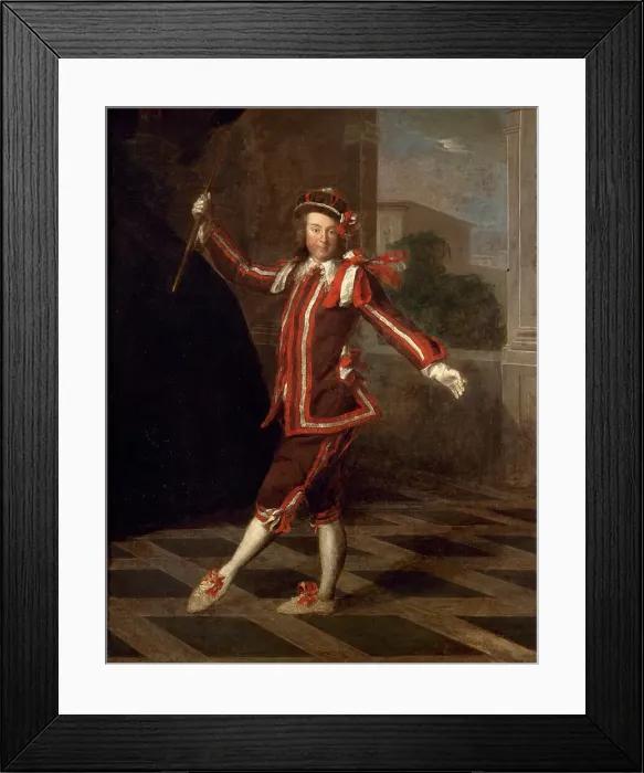 Framed Print : Mezzetin dansant, vers 1720, c1720. Creator: Ecole Francaise Framed Print : Mezzetin dansant, vers 1720, c1720. Creator: Ecole Francaise