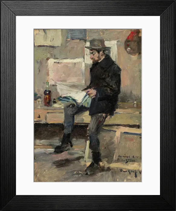 Framed Print : Portrait of Henri Le Sidaner (1862-1939) in his studio, 1891. Creator: Graf, Paul Edmund (1866-1903) Framed Print : Portrait of Henri Le Sidaner (1862-1939) in his studio, 1891. Creator: Graf, Paul Edmund (1866-1903)