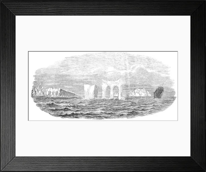 Framed Print : Passage of the Ship Medway through Icebergs, on her homeward voyage from Melbourne, 1854. Creator: Unknown. Passage of the Ship Medway through Icebergs, on her homeward voyage from Melbourne, 1854. Creator: Unknown Framed Print : Passage of the Ship Medway through Icebergs, on her homeward voyage from Melbourne, 1854. Creator: Unknown. Passage of the Ship Medway through Icebergs, on her homeward voyage from Melbourne, 1854. Creator: Unknown