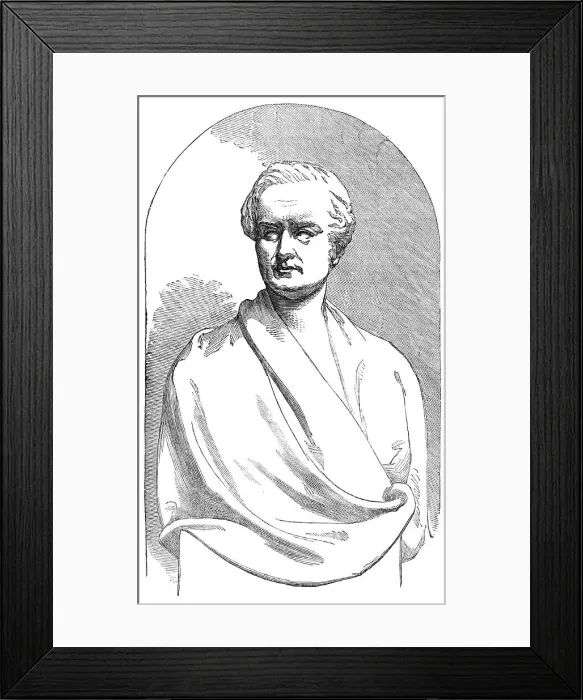 Framed Print : Marble bust of the late Sir Robert Peel, by A. Munro, 1854. Creator: Unknown Framed Print : Marble bust of the late Sir Robert Peel, by A. Munro, 1854. Creator: Unknown