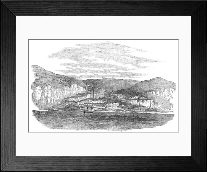 Framed Print : Baltschik, on the coast of Bulgaria - from a sketch by Lieut. Montagu O'Reilly, R.N. 1854. Creator: Unknown