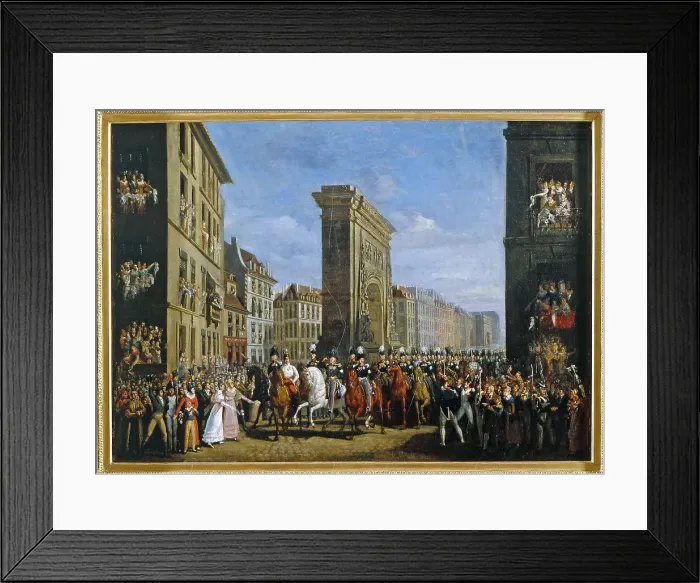 Framed Print : Passage of allied sovereigns on boulevard Saint-Denis, April 10, 1814, 1815. Creator: Jean Zippel Framed Print : Passage of allied sovereigns on boulevard Saint-Denis, April 10, 1814, 1815. Creator: Jean Zippel