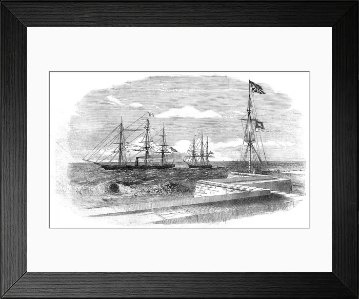 Framed Print : The British Steamer Bengal bringing a supposed Russian Prize into Madras Harbour, 1854. Creator: Unknown. The British Steamer Bengal bringing a supposed Russian Prize into Madras Harbour, 1854. Creator: Unknown Framed Print : The British Steamer Bengal bringing a supposed Russian Prize into Madras Harbour, 1854. Creator: Unknown. The British Steamer Bengal bringing a supposed Russian Prize into Madras Harbour, 1854. Creator: Unknown