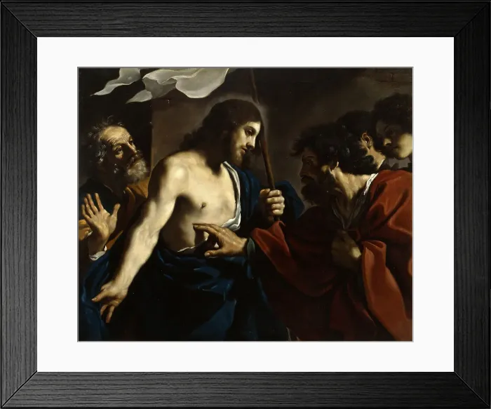 Framed Print : The Incredulity of Saint Thomas, c. 1621. Creator: Guercino (1591-1666) Framed Print : The Incredulity of Saint Thomas, c. 1621. Creator: Guercino (1591-1666)