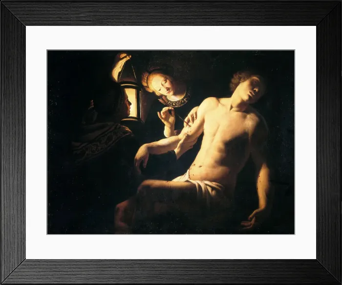 Framed Print : Saint Sebastian Tended by Saint Irene, 1620-1635. Creator: Bigot, Trophime (1597-1650) Framed Print : Saint Sebastian Tended by Saint Irene, 1620-1635. Creator: Bigot, Trophime (1597-1650)