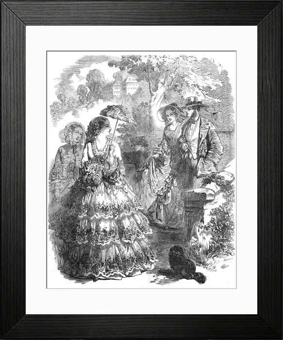 Framed Print : Paris Fashions for September, 1854. Creator: Unknown Framed Print : Paris Fashions for September, 1854. Creator: Unknown