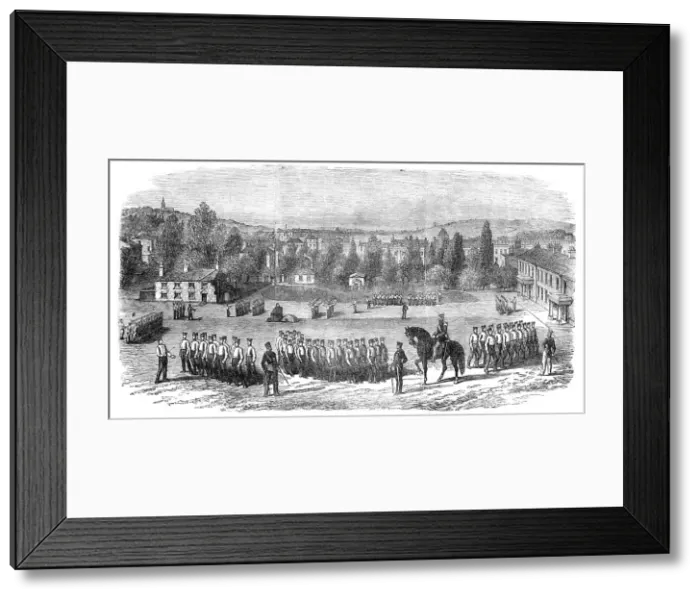 Framed Print : Foot Guards at Squad Drill, at the St. John's Wood Barracks, 1854. Creator: Unknown Framed Print : Foot Guards at Squad Drill, at the St. John's Wood Barracks, 1854. Creator: Unknown