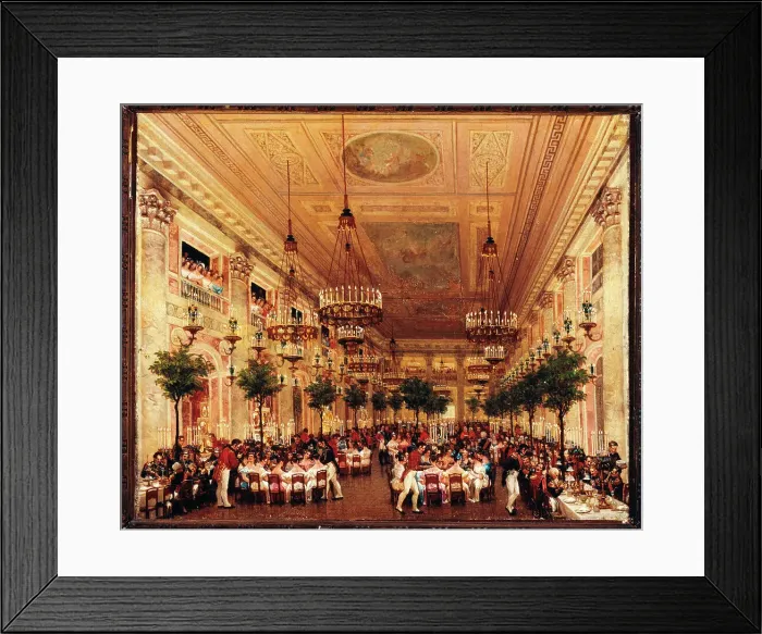 Framed Print : Banquet on the occasion of the marriage of Leopold I of Belgium Princess Louise of Orleans, c1832. Creator: Unknown Framed Print : Banquet on the occasion of the marriage of Leopold I of Belgium Princess Louise of Orleans, c1832. Creator: Unknown