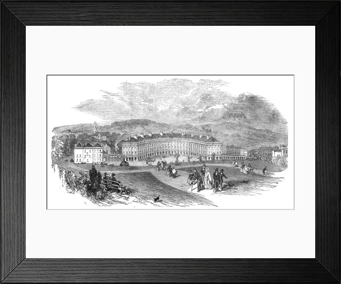 Framed Print : Buxton - The Crescent, New Baths, etc, 1854. Creator: Edmund Evans Framed Print : Buxton - The Crescent, New Baths, etc, 1854. Creator: Edmund Evans
