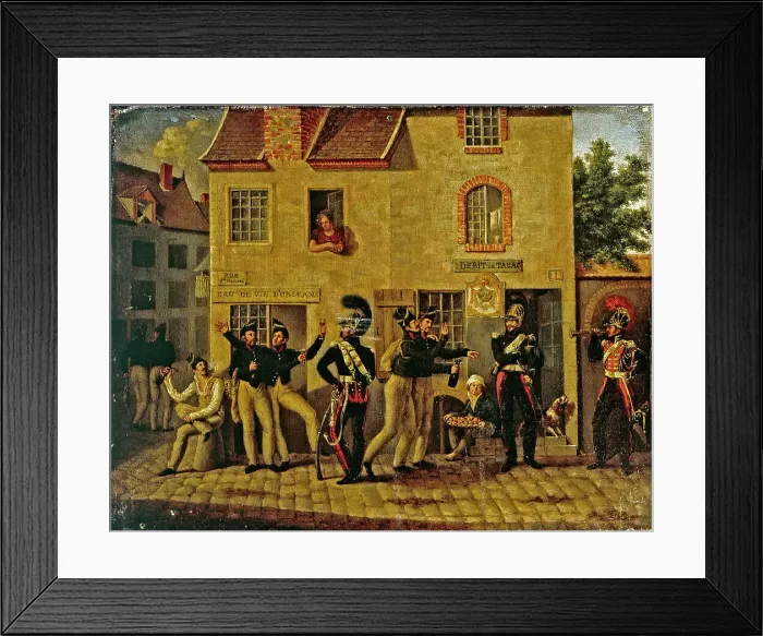 Framed Print : Marchand de vin, faubourg Saint-Honoré, c1820. Creator: Ecole Francaise Framed Print : Marchand de vin, faubourg Saint-Honoré, c1820. Creator: Ecole Francaise