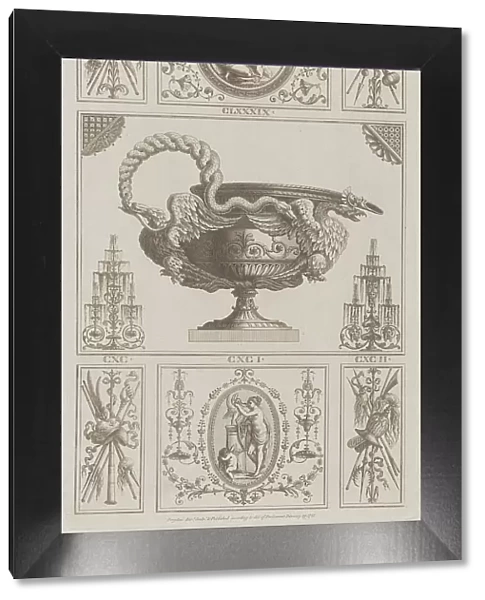 Panels of Ornament, nos. CLXXXVI-CXCII ('Designs for Various Ornaments, ' pl.... February 29, 1782. Creator: Michelangelo Pergolesi. Panels of Ornament, nos. CLXXXVI-CXCII ('Designs for Various Ornaments, ' pl.... February 29, 1782)