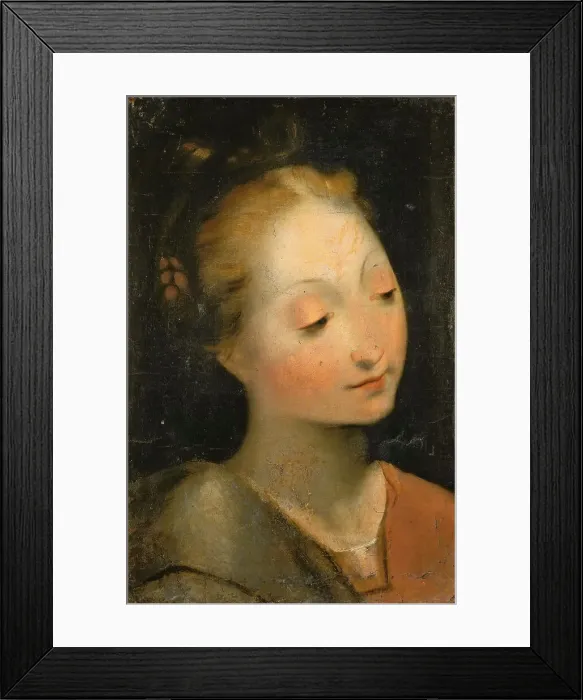 Framed Print : Head of the Virgin. Creator: Barocci, Federigo (1528-1612) Framed Print : Head of the Virgin. Creator: Barocci, Federigo (1528-1612)