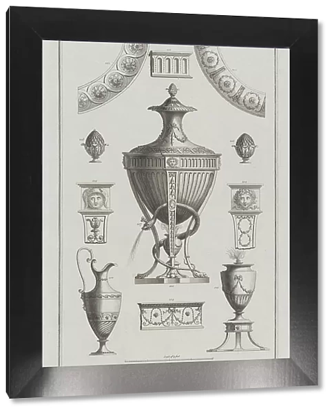 Vases and Ornament Designs, nos. 200-208 ('Designs for Various Ornaments, ' pl... February 29, 1782. Creator: Michelangelo Pergolesi. Vases and Ornament Designs, nos. 200-208 ('Designs for Various Ornaments, ' pl... February 29, 1782)