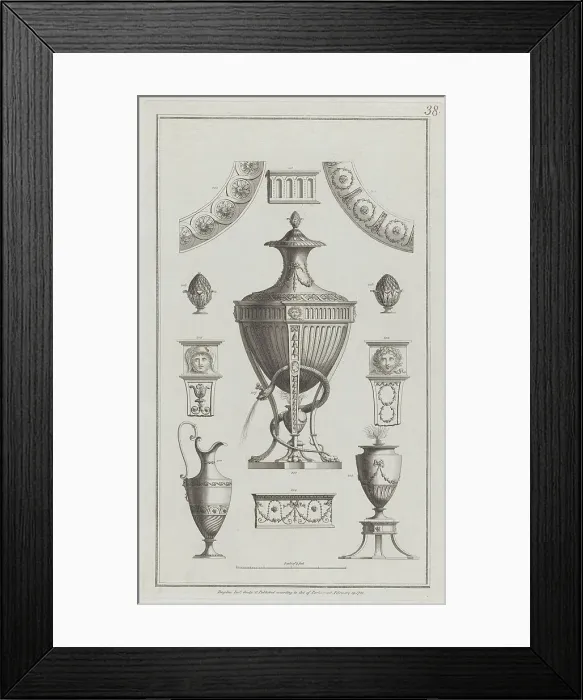 Framed Print : Vases and Ornament Designs, nos. 200-208 ('Designs for Various Ornaments, pl... February 29, 1782. Creator: Michelangelo Pergolesi. Vases and Ornament Designs, nos. 200-208 ('Designs for Various Ornaments, pl... February 29, 1782) Framed Print : Vases and Ornament Designs, nos. 200-208 ('Designs for Various Ornaments, pl... February 29, 1782. Creator: Michelangelo Pergolesi. Vases and Ornament Designs, nos. 200-208 ('Designs for Various Ornaments, pl... February 29, 1782)