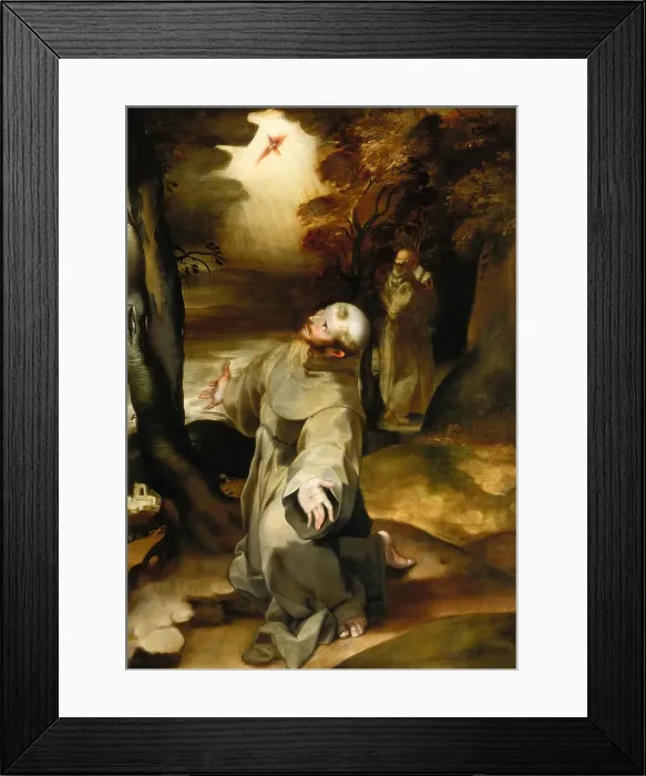 Framed Print : Saint Francis of Assisi Receiving the Stigmata, 1594-1595. Creator: Barocci, Federigo (1528-1612) Framed Print : Saint Francis of Assisi Receiving the Stigmata, 1594-1595. Creator: Barocci, Federigo (1528-1612)