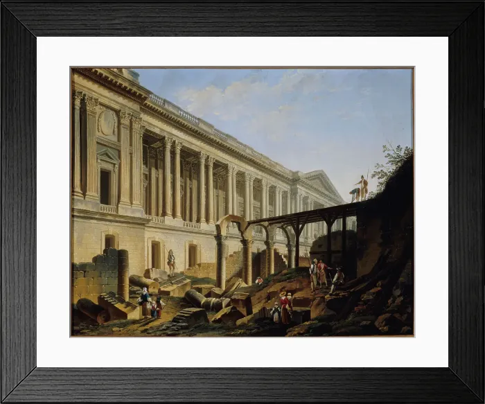 Framed Print : Clearing the colonnade of the Louvre, 1764. Creator: Unknown Framed Print : Clearing the colonnade of the Louvre, 1764. Creator: Unknown