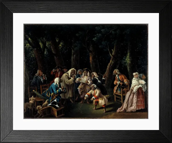 Framed Print : Council of monkeys or politicians in the Tuileries Garden, c1740. Creator: Unknown Framed Print : Council of monkeys or politicians in the Tuileries Garden, c1740. Creator: Unknown