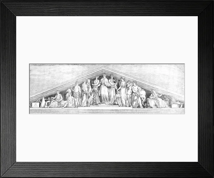 Framed Print : Pediment of the Great Western Royal Hotel, Paddington, 1854. Creator: Unknown Framed Print : Pediment of the Great Western Royal Hotel, Paddington, 1854. Creator: Unknown