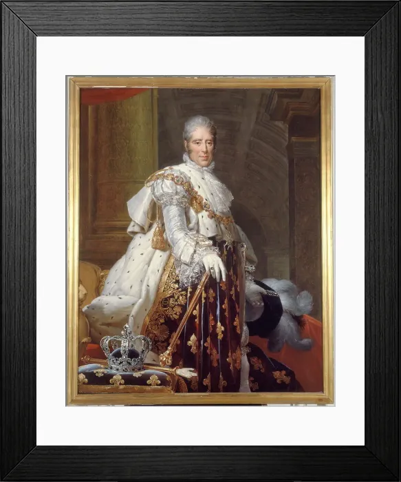 Framed Print : Portrait de Charles X (1757-1836), roi de France, en costume de sacre, c1825. Creator: Francois Pascal Simon Gerard Framed Print : Portrait de Charles X (1757-1836), roi de France, en costume de sacre, c1825. Creator: Francois Pascal Simon Gerard