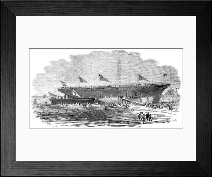 Framed Print : Launch of H.M. Gun-Boat Pelter, and the Portuguese Steam-ship Dom Pedro Secondo, at... 1854. Creator: Unknown. Launch of H.M. Gun-Boat Pelter, and the Portuguese Steam-ship Dom Pedro Secondo, at... 1854 Framed Print : Launch of H.M. Gun-Boat Pelter, and the Portuguese Steam-ship Dom Pedro Secondo, at... 1854. Creator: Unknown. Launch of H.M. Gun-Boat Pelter, and the Portuguese Steam-ship Dom Pedro Secondo, at... 1854