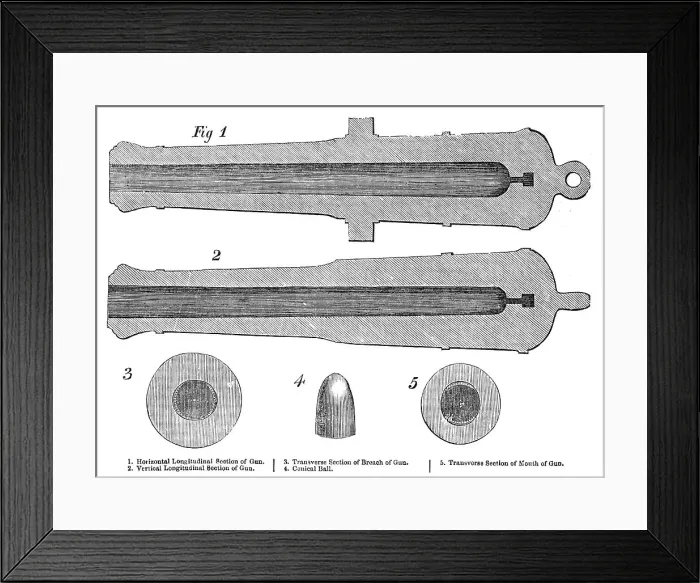 Framed Print : Lancaster's Oval Cannon, 1854. Creator: Unknown Framed Print : Lancaster's Oval Cannon, 1854. Creator: Unknown