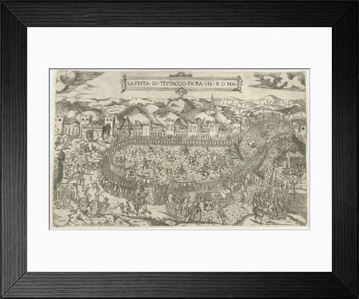 Framed Print : Carnival games held on the Mount Testaccio in Rome, 1558. Creator: Monogrammist ITF Framed Print : Carnival games held on the Mount Testaccio in Rome, 1558. Creator: Monogrammist ITF