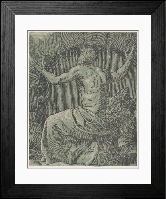 Framed Print : A hermit, 16th century. 16th century. Creator: Monogrammist YHS Framed Print : A hermit, 16th century. 16th century. Creator: Monogrammist YHS