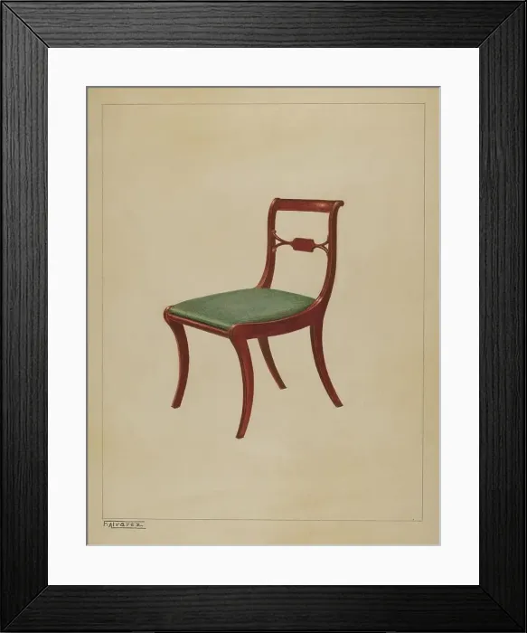 Framed Print : Side Chair, c. 1937. Creator: Francisco Alvarez Framed Print : Side Chair, c. 1937. Creator: Francisco Alvarez