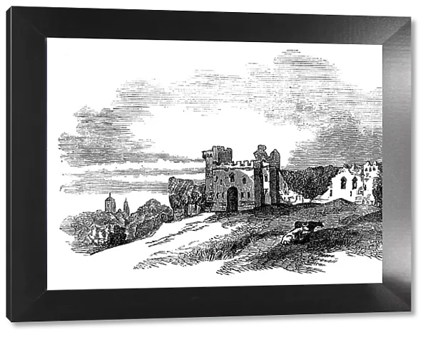 Remains of Caldicott Castle, 1854. Creator: Unknown
