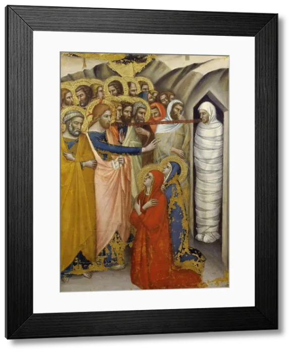 Framed Print : The Raising of Lazarus, ca 1365. Creator: Luca di Tommè (c. 1330-1389) Framed Print : The Raising of Lazarus, ca 1365. Creator: Luca di Tommè (c. 1330-1389)