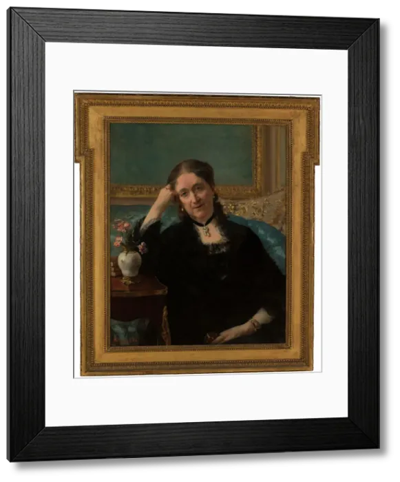 Framed Print : Portrait de Madame Blerzy, 1884. Creator: Henri Gervex