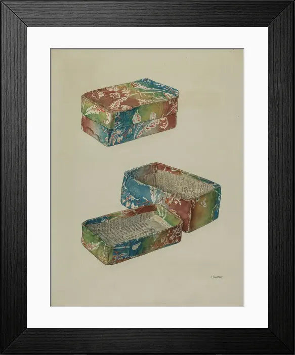 Framed Print : Pa. German Wallpaper Box, c. 1937. Creator: Edward W. Buechner Framed Print : Pa. German Wallpaper Box, c. 1937. Creator: Edward W. Buechner