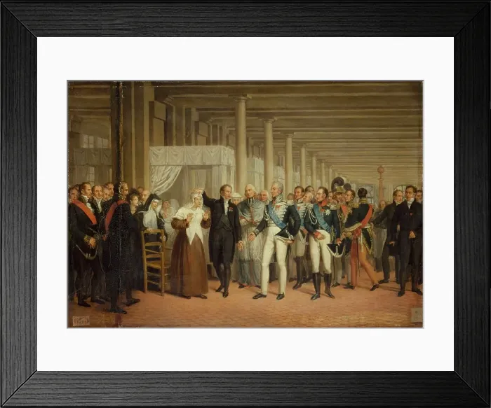 Framed Print : Guillaume Dupuytren (1777-1835), at the Hotel-Dieu, presenting Charles X with eye surgery, c1825. Creator: Unknown Framed Print : Guillaume Dupuytren (1777-1835), at the Hotel-Dieu, presenting Charles X with eye surgery, c1825. Creator: Unknown