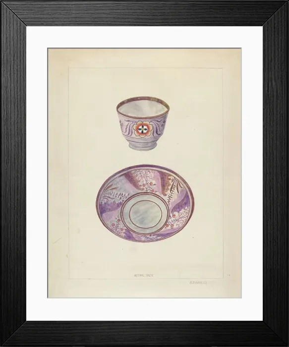 Framed Print : Cup and Saucer, c. 1936. Creator: Albert Camilli Framed Print : Cup and Saucer, c. 1936. Creator: Albert Camilli