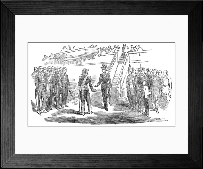 Framed Print : The Meeting of His Royal Highness Prince Albert and the Emperor of the French, at Boulogne, 1854. Creator: Unknown