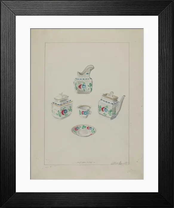 Framed Print : Toy China Set, c. 1936. Creator: Albert Camilli Framed Print : Toy China Set, c. 1936. Creator: Albert Camilli